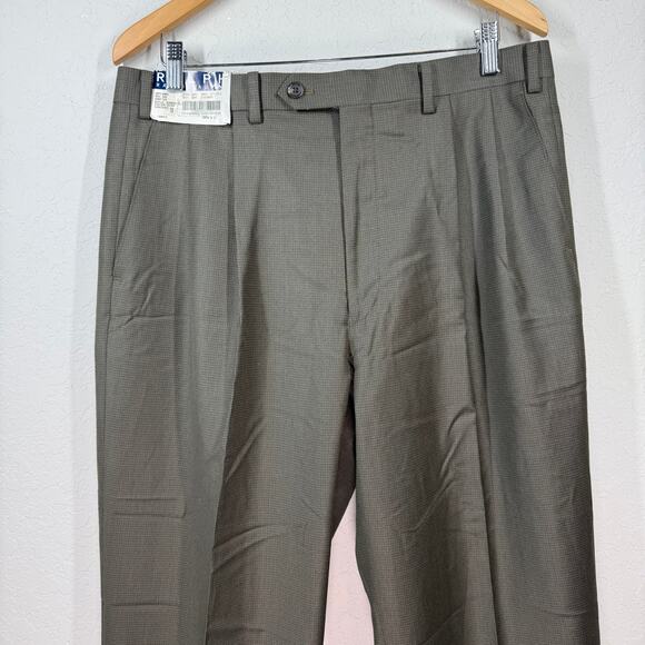 Men's Ralph Lauren Pleated and Cuffed Brown Dress Pants 36 x 32 NEW - Picture 4 of 7